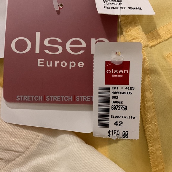 nwt OLSEN LENA Modern Regular Spring Weight Pants, Yellow - Picture 6 of 8